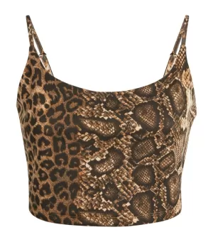 Image of AllSaints Womens Ariel Noche Crop Top, Yellow, Size: 10