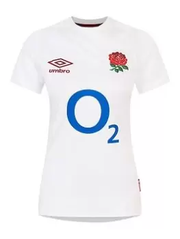 Image of Umbro Womens England Home Replica Short Sleeved Jersey, White, Size 20, Women