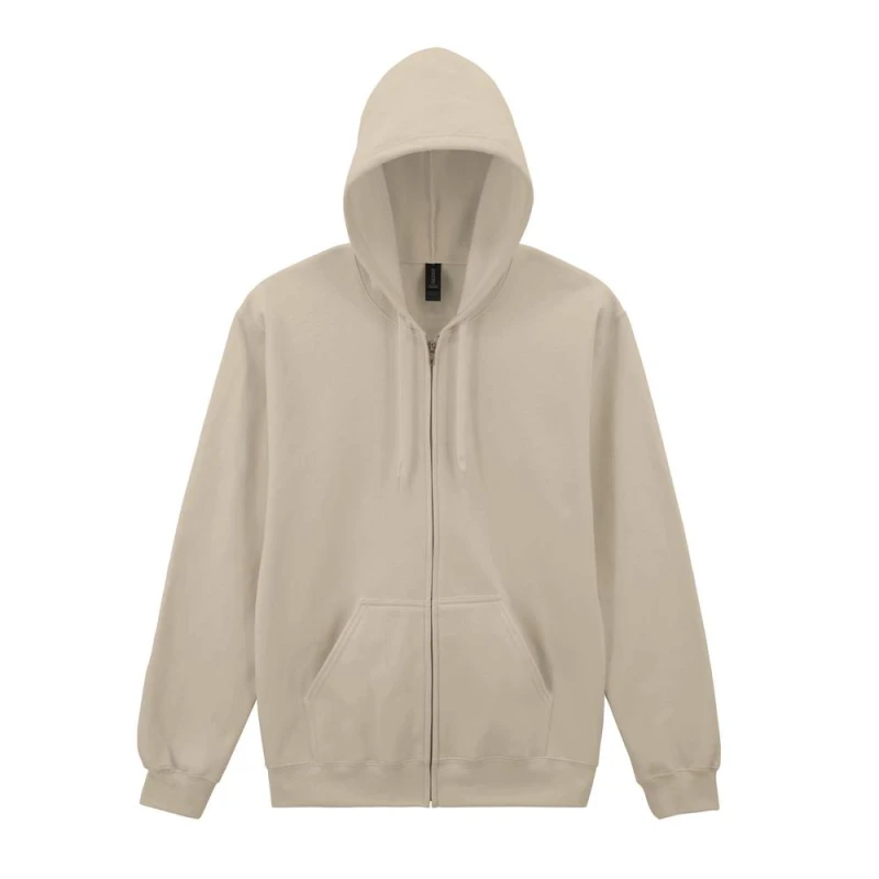Image of Gildan Mens Softstyle Fleece Midweight Full Zip Hoodie in Light Sand Size: Small Light Sand Male S