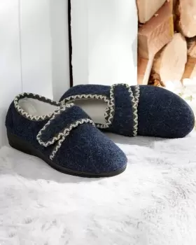 Image of Cotton Traders Womens Adjustable Slippers in Blue