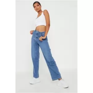Image of I Saw It First Mid Wash Baggy 90'S Jeans - Blue
