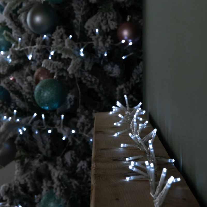 Image of 37.5m 1500 LED TreeBrights Christmas String Lights with Timer in White on Clear Cable