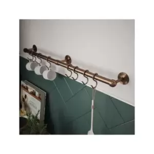 Image of Rothley - Easy-Fit Kitchen Utensil Rail Kit Antique Copper 60cm - Antique Copper