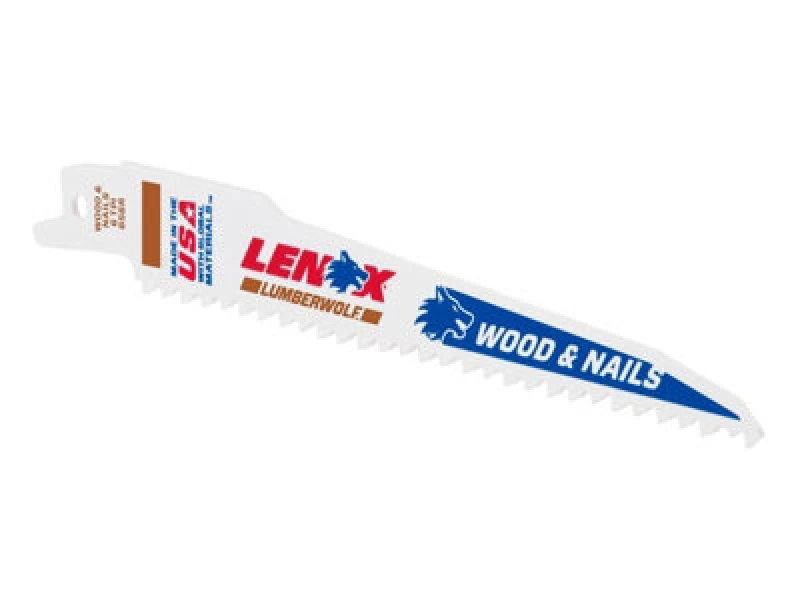 Image of Lenox 20556676Rc Lumberwolf Reciprocating Saw Blade 152X 11 X 1.3mm 6 Tpi Pack 5