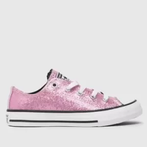 Image of Converse Pink All Star Lo Glitter Girls Junior Trainers