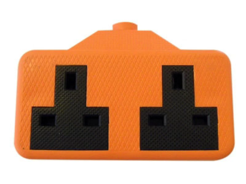 Image of Dencon 9433Ornb Trailing Socket 13A 2-Gang Orange Dcn9433Ornb