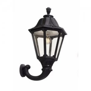 Image of Fumagalli Black Noemi Traditional Garden Lantern w/ Wall Arm