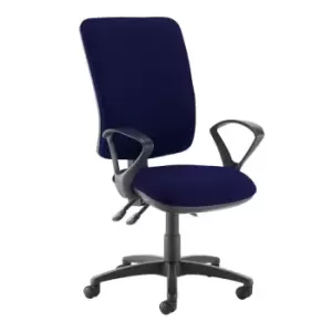 Image of Dams MTO Senza Extra High Back Operator Chair with Fixed Arms - Slip Grey