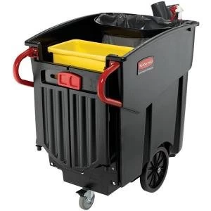 Image of Rubbermaid Mega Brute Mobile Waste Collector Cart 450 litres Black