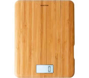 Image of SALTER 1094 WDDR Eco Bamboo Digital Kitchen Scales - Bamboo
