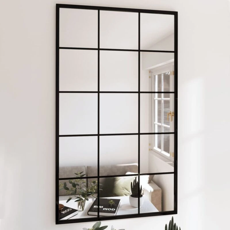 Image of VIDAXL Wall Mirror Black 100x60cm Metal Vidaxl 8720286854464