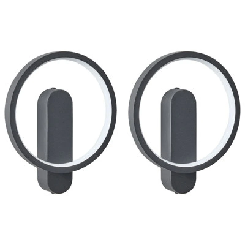 Image of Beliani Set Of 2 Wall Lamps Blies LED Metal Black