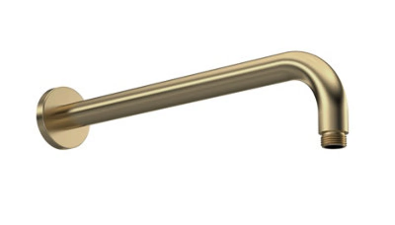 Image of Balterley Round Wall Mount Shower Arm Brushed Brass 345mm Bronze