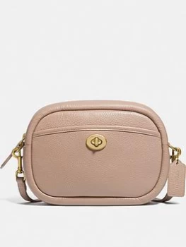 Image of Coach Soft Pebble Leather Camera Bag With Leather Strap - Taupe
