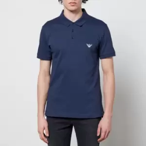 Image of Emporio Armani Mens Polo Shirt - Navy Blue - M