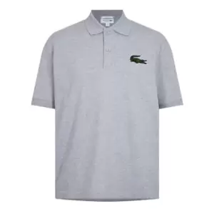 Image of LACOSTE Embroidered Crododile Polo Shirt - Grey