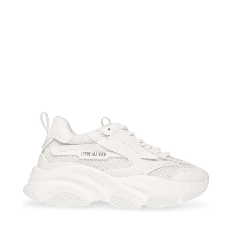 Image of Steve Madden Possession E Trainers Womens - White White 5