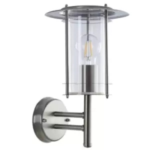 Image of IP44 Outdoor Wall Light Stainless Steel Modern Lantern Glass Round Outdoor Lamp