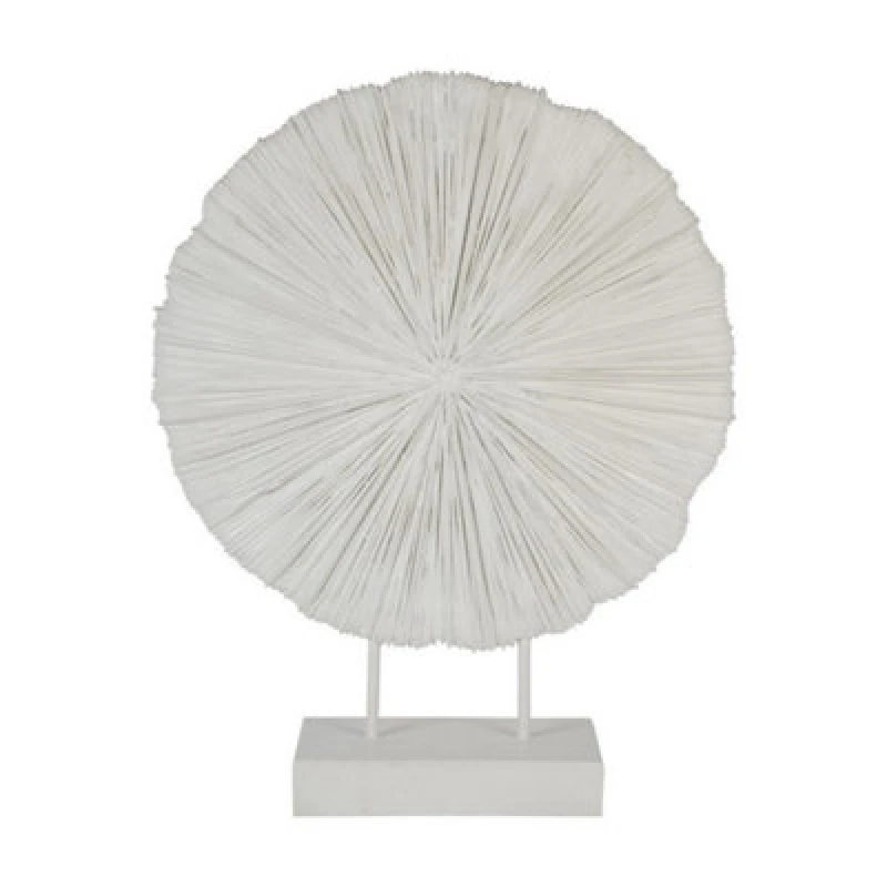 Image of Buttercup Farm Orbis Textured Sculpture On Stand - Polyresin - L12 X W46 X H58cm - White