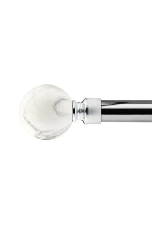 Image of Unknown 16-19mm Mineral Extendable Eyelet Metal Curtain Pole Set Brushedsilver 120-210Cm