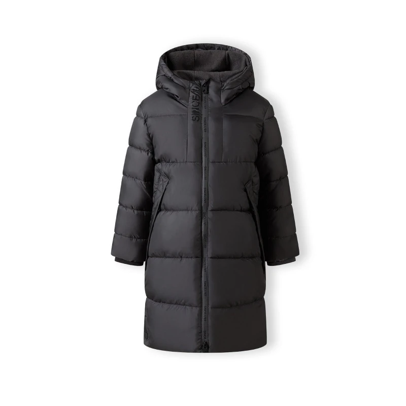 Image of Minoti Boys long coat two-way zip grey Charcoal male 7-8 Yrs