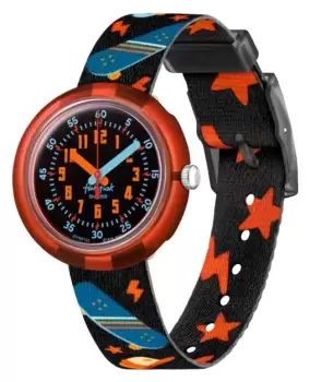 Image of Flik Flak FPNP133 Skate Squad Black Blue and Orange Watch