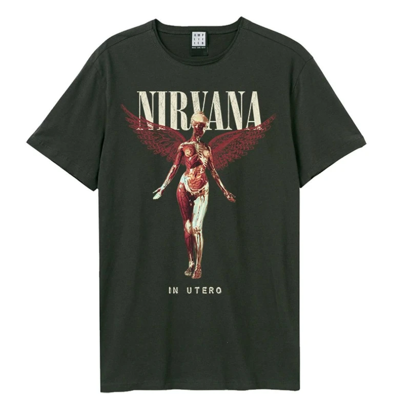 Image of Amplified Amplified Men In Utero Nirvana T-Shirt in Charcoal Size: Small Charcoal S Male 5063470089864