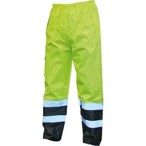 Image of Scan Hi Vis Waterproof Motorway Trousers Yellow / Black L