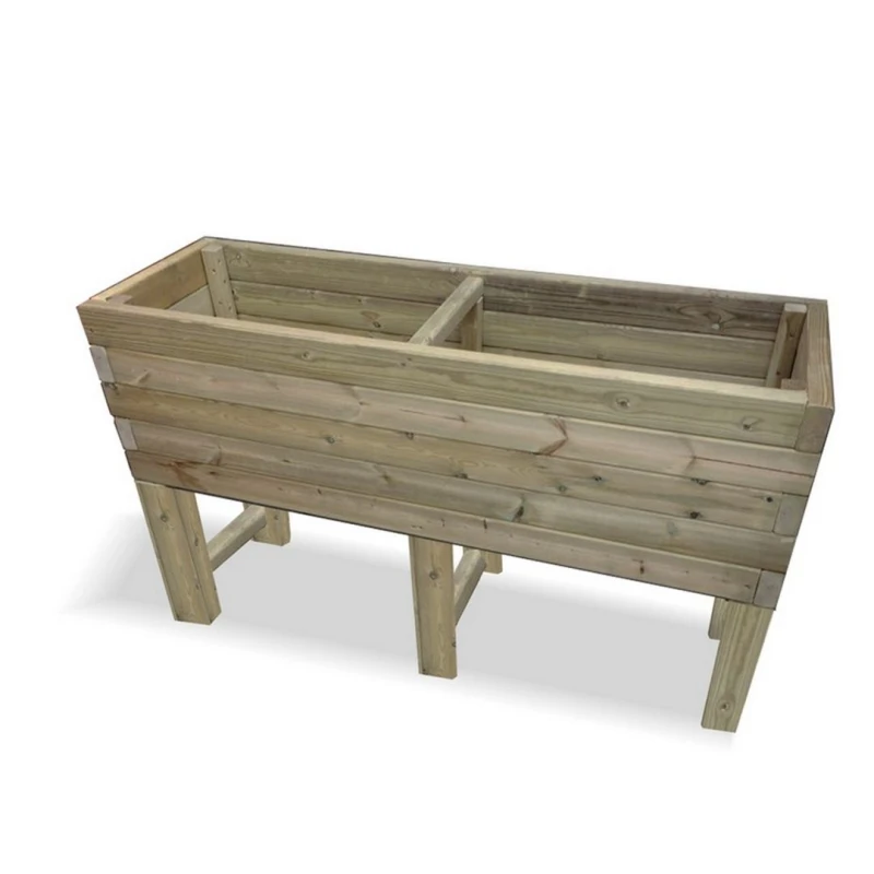 Image of Churnet Valley Garden Furniture Ltd Raised Super Heavy Duty Veg Trough Planter - Timber - Fully Assembled in Brown Brown Unisex