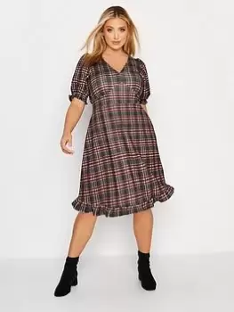 Image of Yours V Neck Dress Checked - Multi