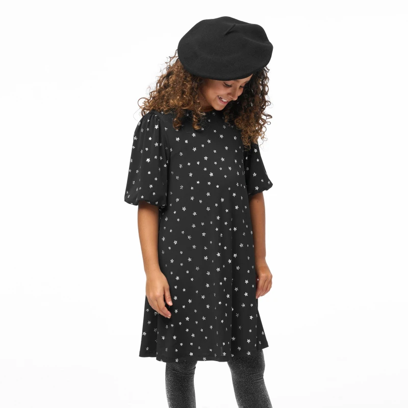 Image of Biba Junior Girls Biba Puff Sleeve Dress - Black S