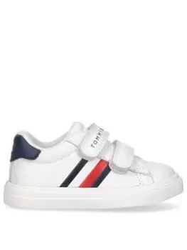 Image of Tommy Hilfiger Boys Low Cut Velcro Trainer - White, Size 11 Younger