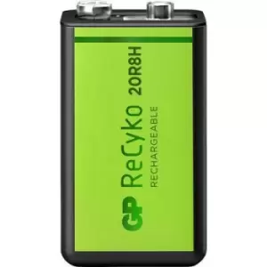 Image of GP Batteries ReCyko+ 6LR61 9 V / PP3 battery (rechargeable) NiMH 200 mAh 8.4 V