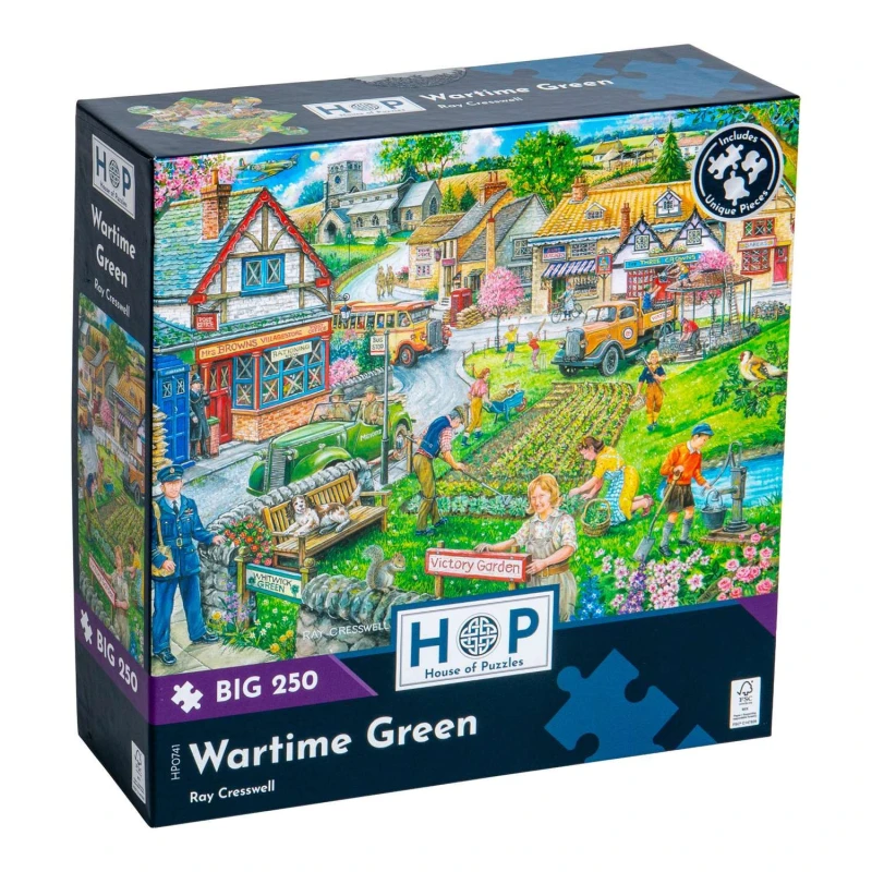 Image of The House Of Puzzles Wartime Green BIG 250 Piece Jigsaw Puzzle Multicolor Unisex