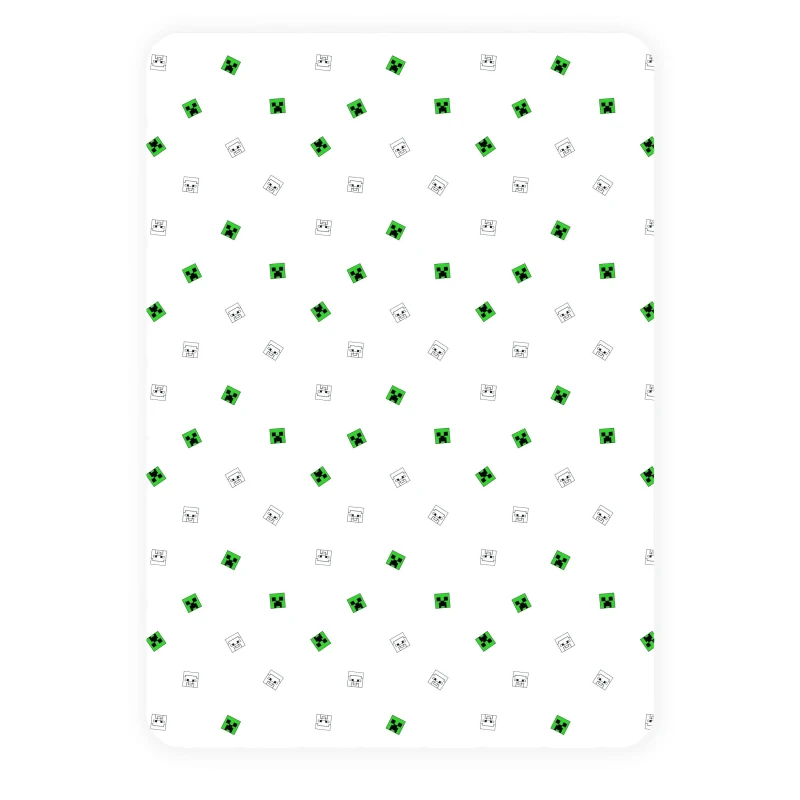 Image of Minecraft Minecraft Grids Double Fitted Sheet White unisex Double