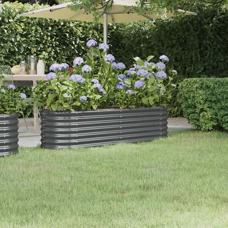 Image of VIDAXL Garden Raised Bed Powder-coated Steel 152x40x36cm Anthracite Vidaxl 8720286855744