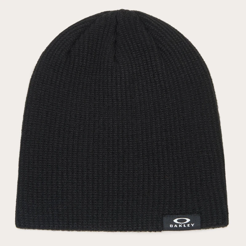 Image of Oakley Mens Backbone Ribbed Polyacrylic Beanie Black male Mens