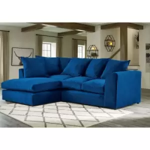 Image of Mirana Modern Plush Velvet Corner LHF Sofa - Blue - Blue