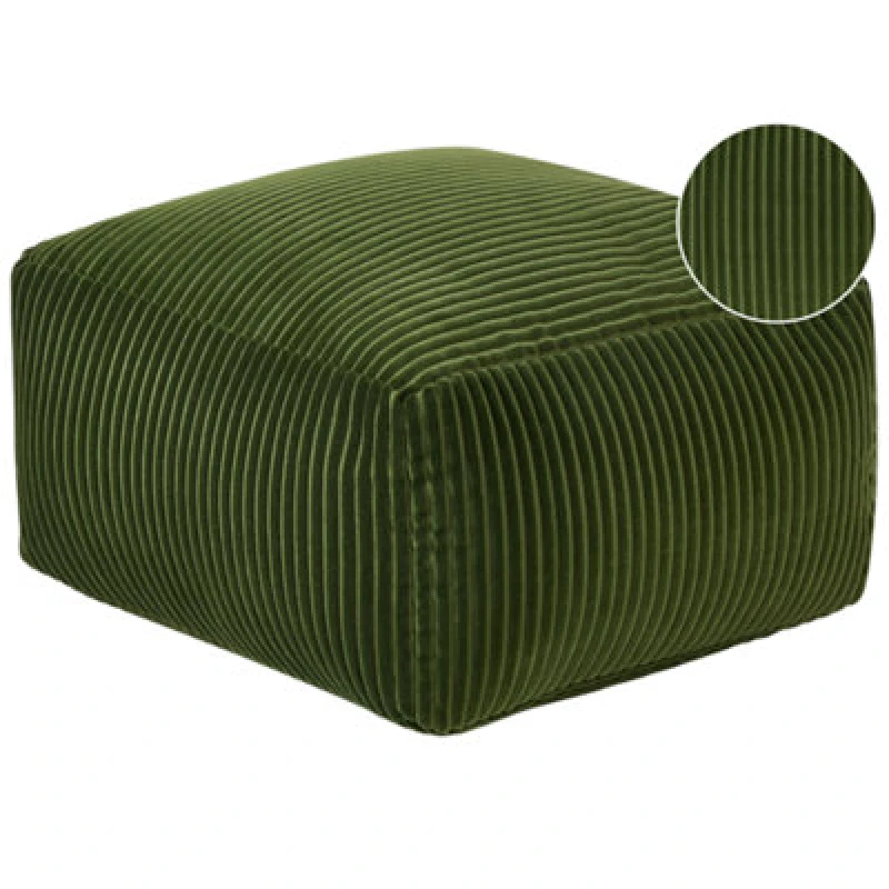 Image of Beliani Pouffe Mukki Cotton Dark Green