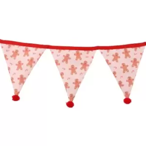 Image of Something Different Gingerbread Man Bunting (One Size) (Blush Pink/Red)
