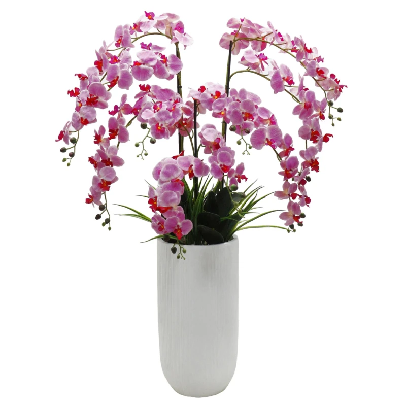 Image of Leaf 150cm Artificial Pink Orchid Potted Display Artificial