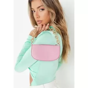 Image of Missguided Shoulder Bag with Chain Strap - Pink