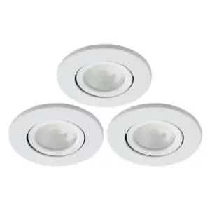 Image of Spa Como LED Tiltable Fire Rated Downlight 5W Dimmable (3 Pack) Cool White Matt White IP65