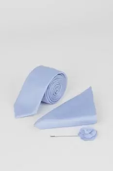 Image of Dusty Blue Plain Tie Wedding Set