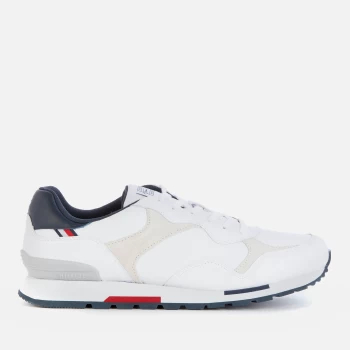 Image of Tommy Hilfiger Mens Retro Leather Mix Running Style Trainers - White - UK 7