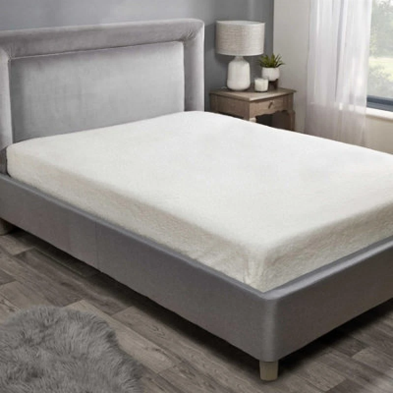 Image of Kampala Hill Teddy Fleece Fitted Sheet Sherpa Bed Sheets Cream