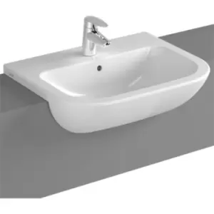 Image of Vitra S20 Semi Recessed Basin 550 x 440 mm 1 Tap Hole 5524B003-0001 - 217020