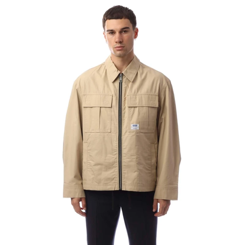 Image of Hugo Bino2511 Logo Label Jacket Beige male XS