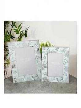 Image of Set 2 Glass Butterfly Photo Frames