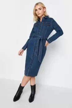 Image of Petite Denim Midi Dress